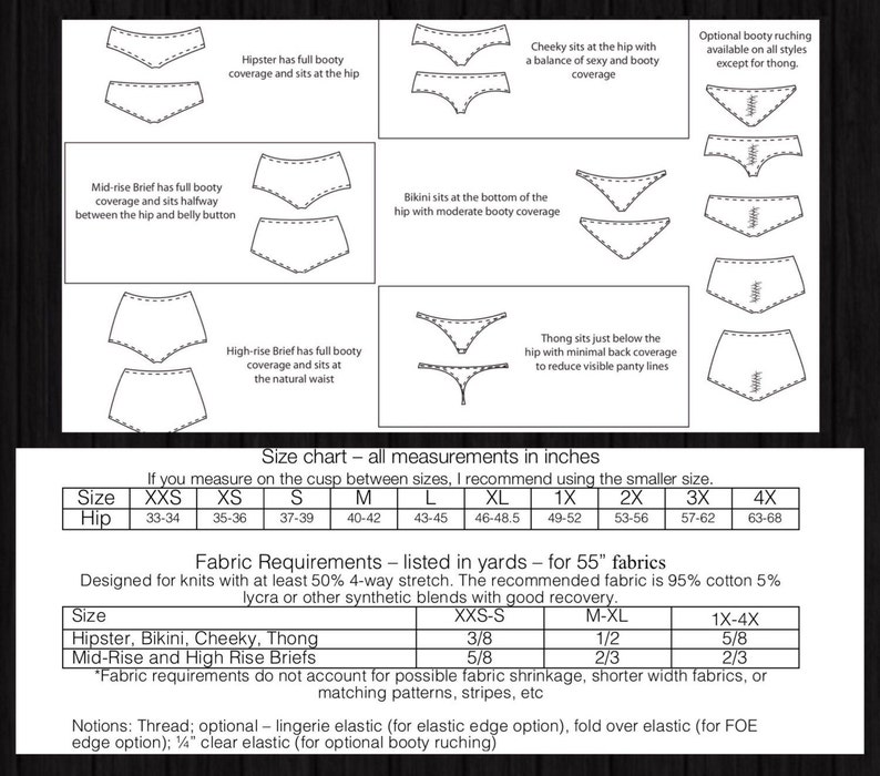 Lucky Undies PDF Sewing Pattern Underwear Pattern Panty - Etsy