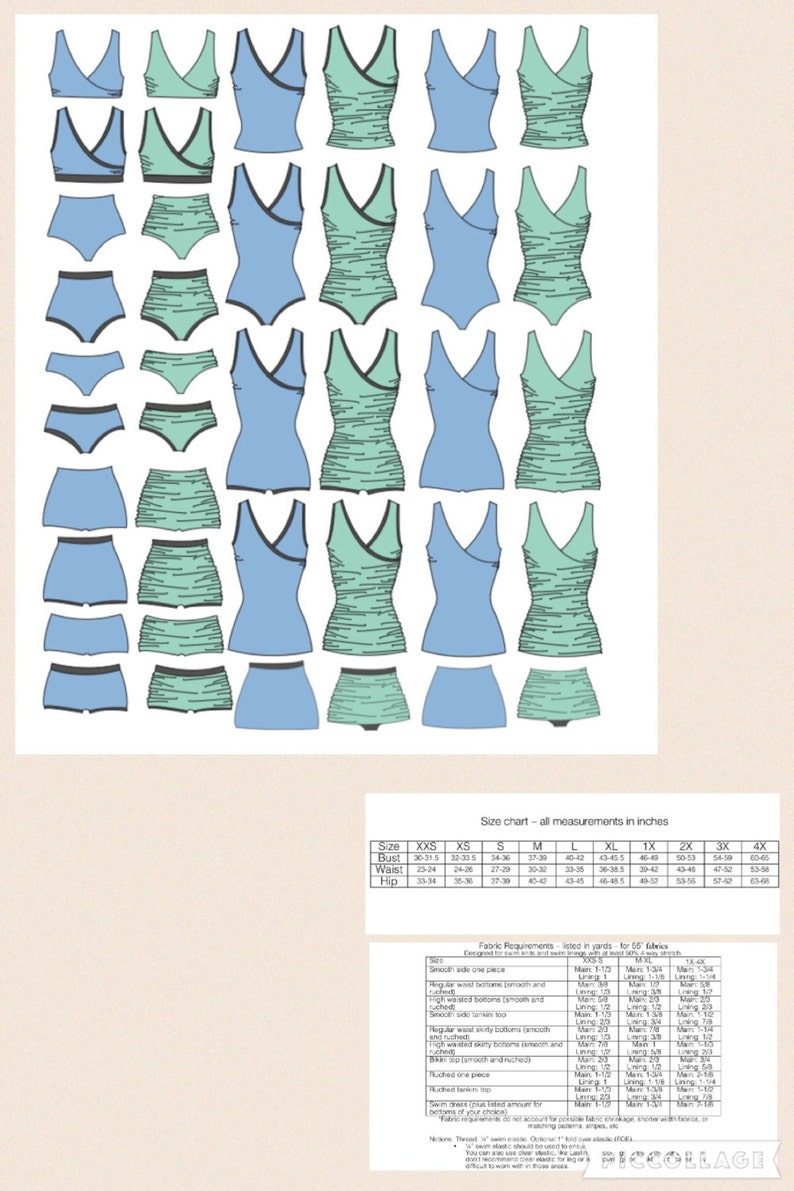 Swimsuit PDF Sewing Pattern First Crush Swimsuit Swim Pattern Etsy