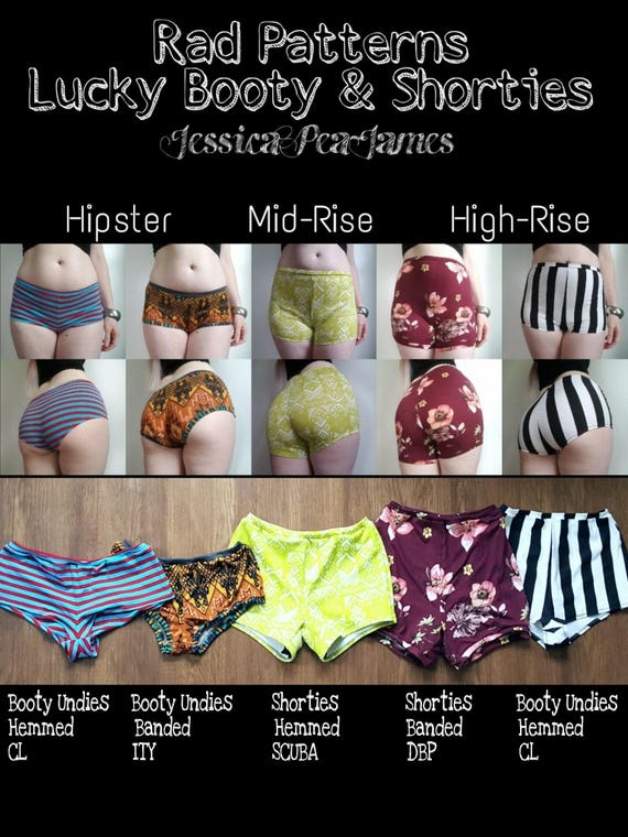 Lucky Booty Undies PDF Sewing Pattern, Underwear Pattern, Panty Pattern,  Boyshorts, Booty Shorts, Shorties, Boy Short, Bootyshorts 