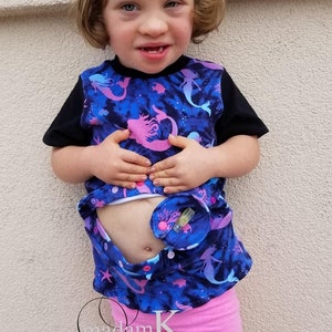 PDF Schnittmuster, Kinder Mokena Shirt Muster, zugängliche Muster, T-Shirt, vordere Öffnung, Ärmelöffnung, Ernährungsröhre, Brustöffnung Bild 3