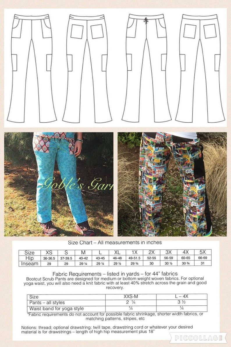 Scrub Pants PDF Sewing Pattern medical scrubs dental scrubs Etsy