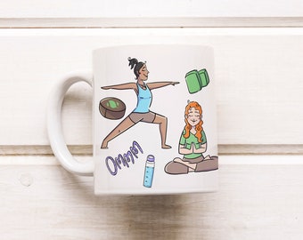 Yoga Mug. Yoga Gift cup of coffee. Yoga teacher tea cup. Gift for Yoga girl. Yogi Mug Coffee Gift