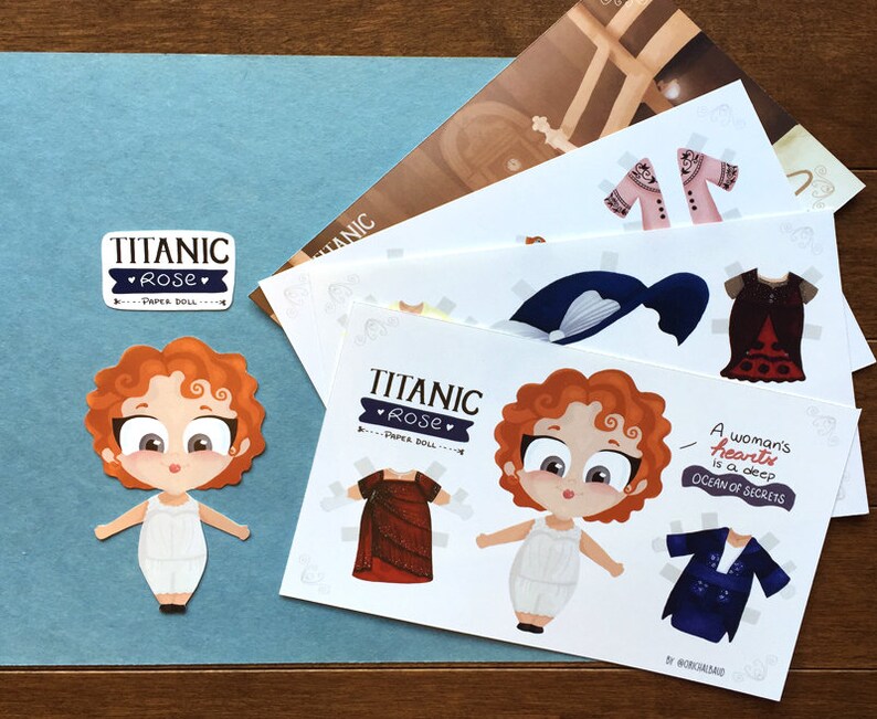 Rose Titanic Paper Doll All Movie Dresses. Dress up Doll. Etsy