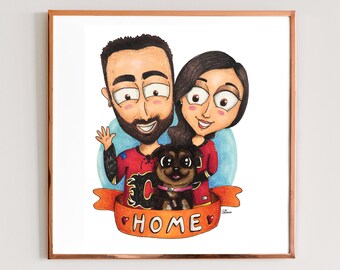 Custom Cartoon Portrait Calgary Toronto Custom Cartoon Big eyes portrait Sport Jersey Digital Art Christmas Gift for him -Digital File Only-