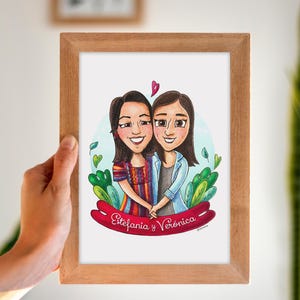 Couple portrait with pet. Cartoon illustration. Unique wedding gift. Custom drawing. Dog and Cat Drawing. couple drawing -Digital file only-