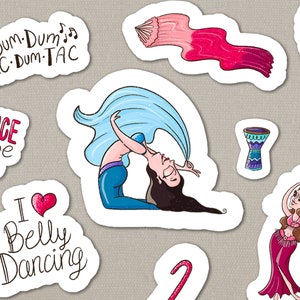 Bellydance printable Stickers, Dance Class Planner Sheet, Recital Sticker, Dance Decal, Oriental dancer, Rehearsal Sticker, Love Dance