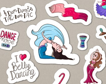 Bellydance printable Stickers, Dance Class Planner Sheet, Recital Sticker, Dance Decal, Oriental dancer, Rehearsal Sticker, Love Dance