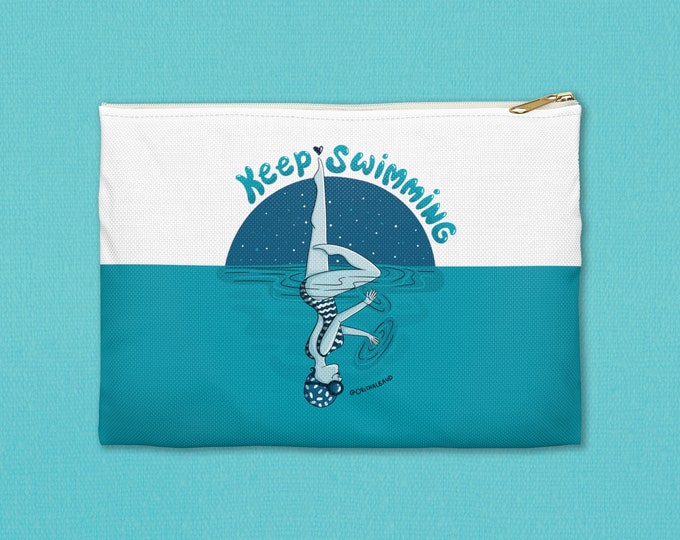 Synchronized Swimming Girl personalized name pouch, Pool Girl Swimmer bag, Synchronized Swimming Retro  - Accessory Pouch