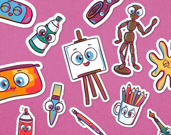 Künstler Materialien Clip Art druckbare Aufkleber