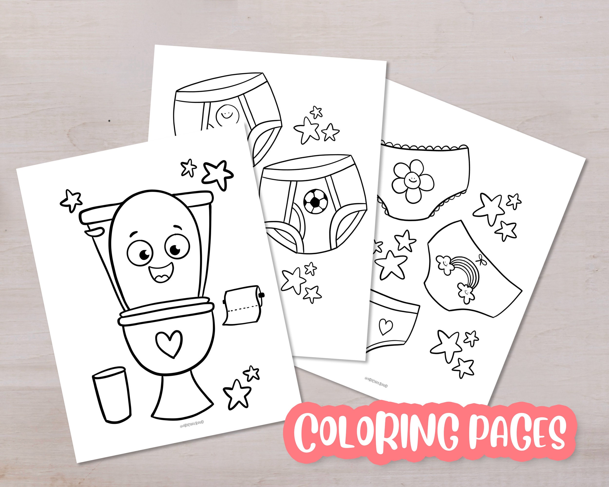 Potty Training Printable - Potty Chart. Potty Coloring Sheets. Potty ...