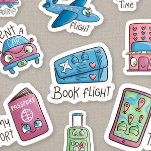 Adesivos para viagem imprimíveis, Reserva de passagem aérea, Planejando férias Adesivos para passaporte, Planeje viagem, Adesivos para planejador imprimíveis - Download instantâneo