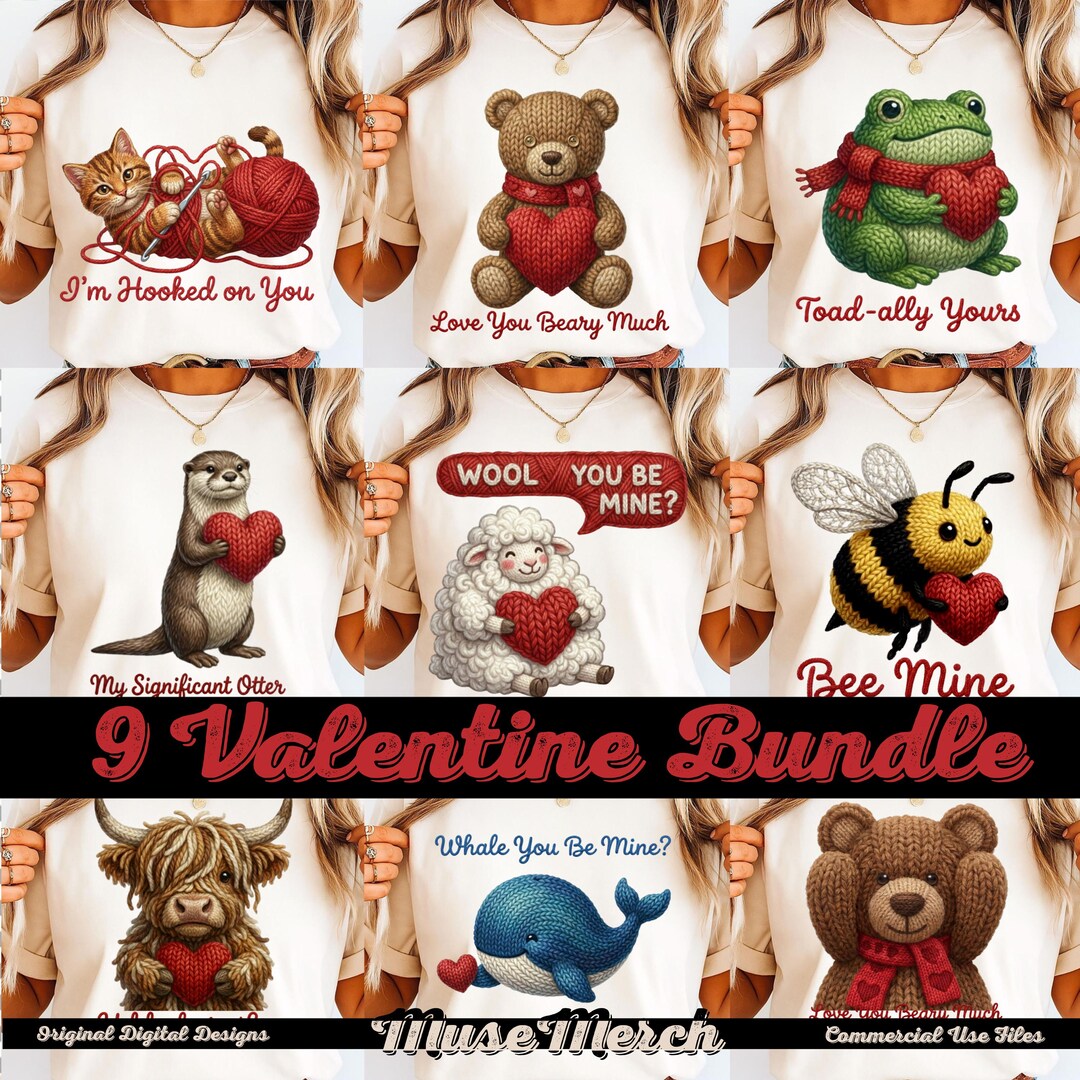 Valentines Day PNG Bundle Faux Yarn Latch Hook Yarn Coquette ...