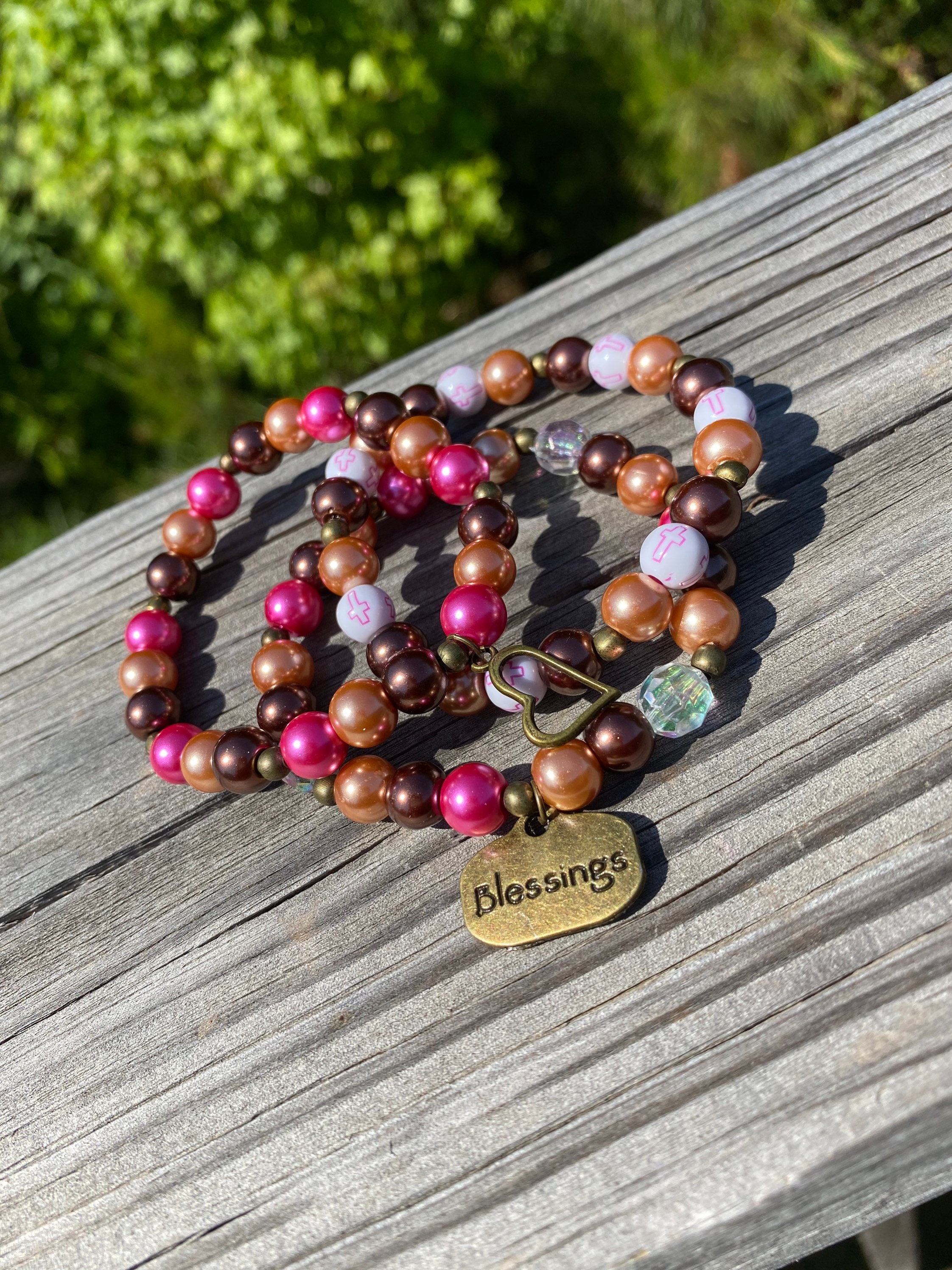 Christian Bracelet Set Charm Bracelet Religious Bead Etsy