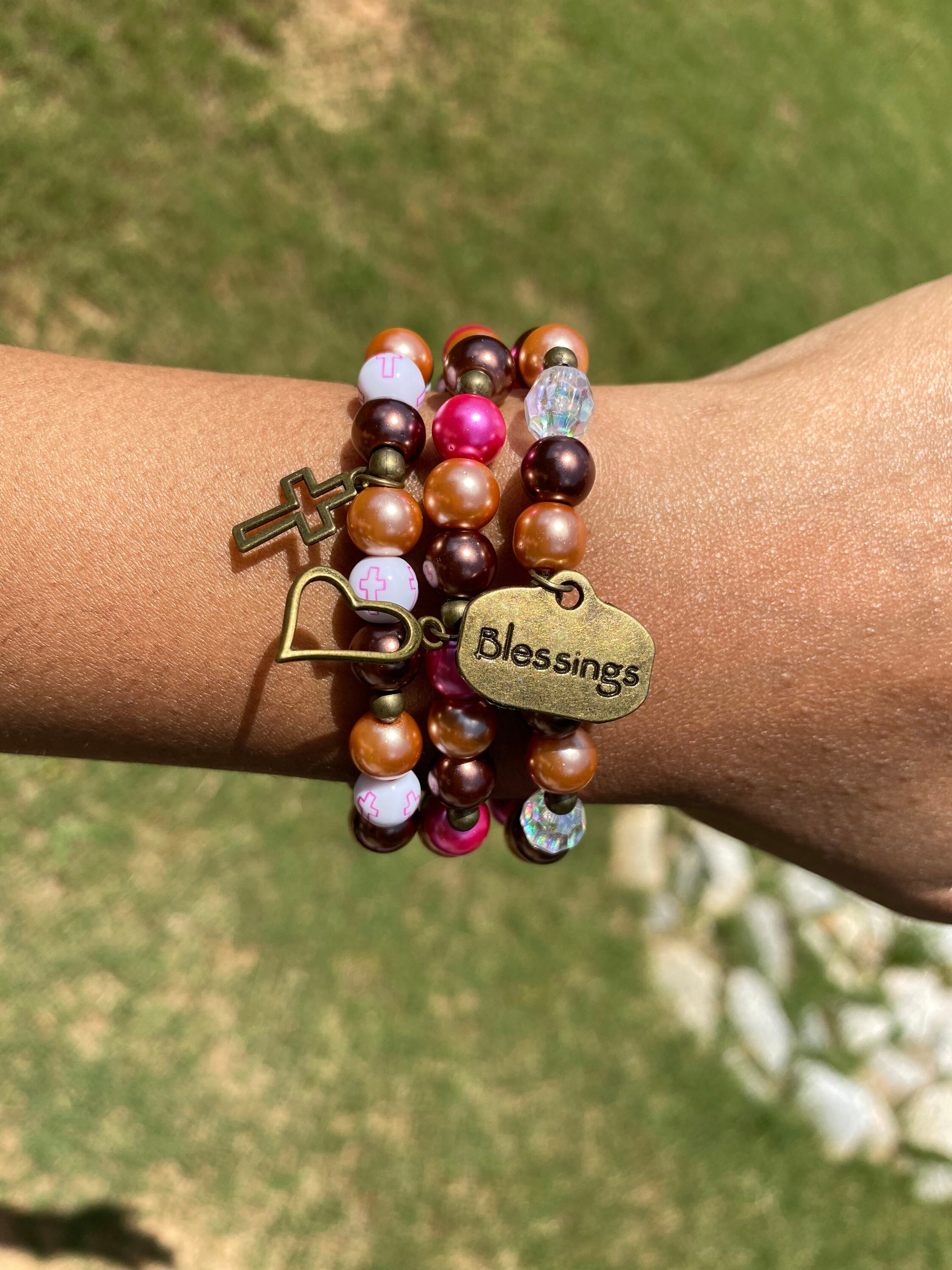 Christian Bracelet Set Charm Bracelet Religious Bead Etsy