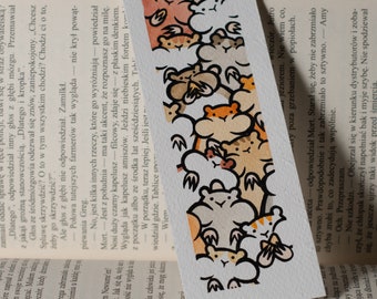 Hamster bookmark /NOT PRINTED/ watercolor hamster book marker OOAK