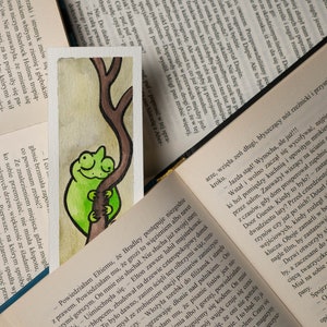 OOAK CHAMELEON bookmark watercolor chameleon book marker not a print image 3