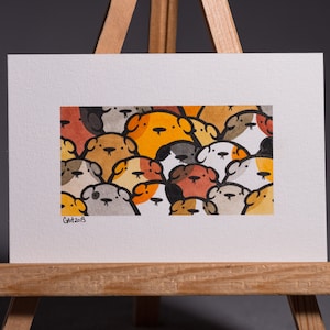 Mini aquarel cavia cavia / ooak NIET GEDRUKT