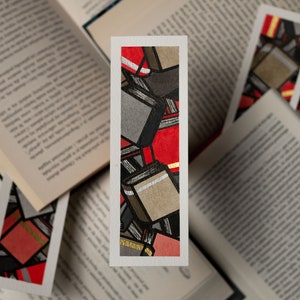 BOOK bookmark handpainted watercolor book marker full of books ooak NOT PRINTS