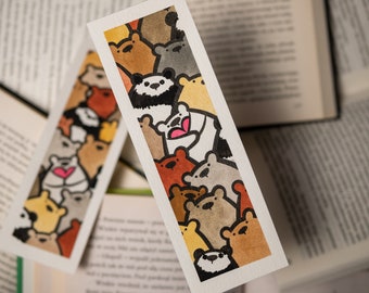 Love me? bookmark /NOT PRINTED/ watercolor bear book marker OOAK