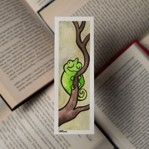 OOAK CHAMELEON bookmark watercolor chameleon book marker not a print image 8