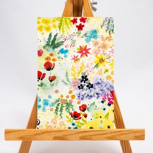 MINI pittura ad acquerello flower power prato acquerello arte / ooak NON STAMPATO