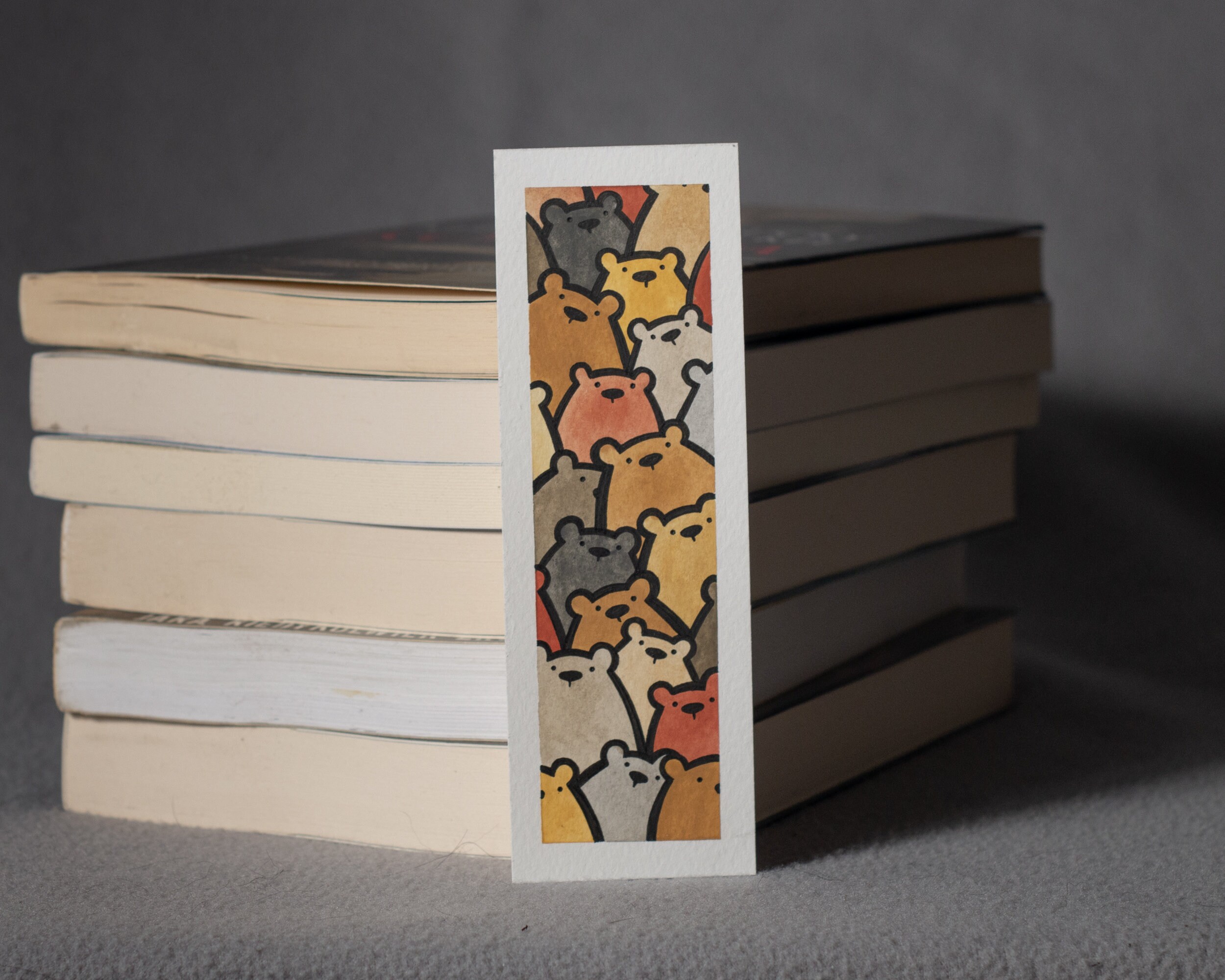 Bear Bookmark /NOT PRINTED/ Watercolor Bear Book Marker OOAK Etsy