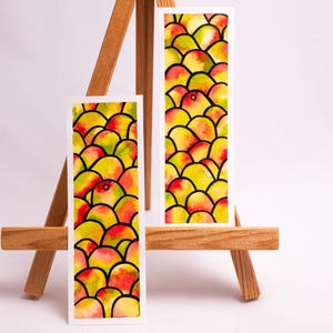 MANGO BIRD bookmark watercolor parrot in mangos book marker ooak