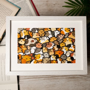 MIDI cavia aquarel schilderij / ooak NIET GEDRUKT