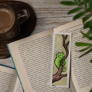 OOAK CHAMELEON bookmark watercolor chameleon book marker not a print image 5