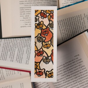 Beaver bookmark /NOT PRINTED/ watercolor beaver book marker OOAK