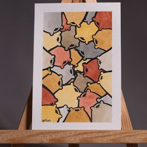 Mini aquarel beer beer / ooak NIET GEDRUKT
