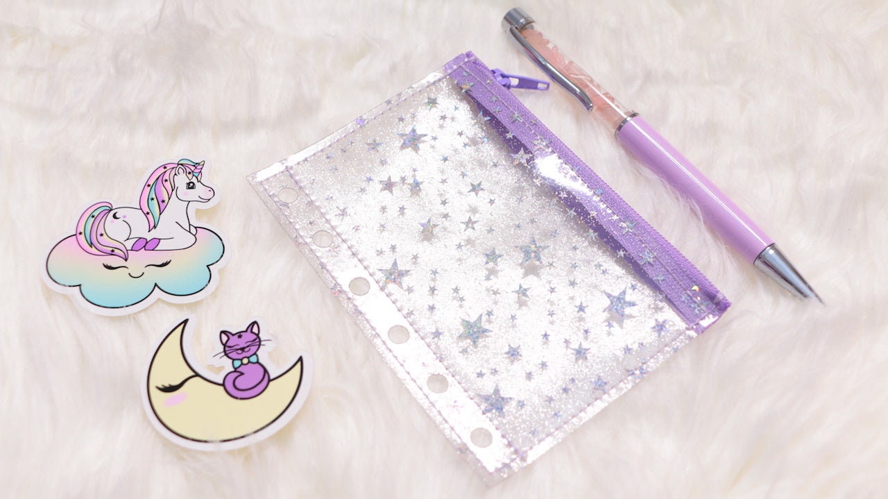 Planner Dashboard with zip/Pvc Jelly Star/Planner accessories/Pocket, A6, Personal, A5