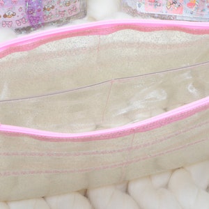 Glitter Pvc XL Planner and Bag Organizer with pockets and zip/Planner Accessories image 8
