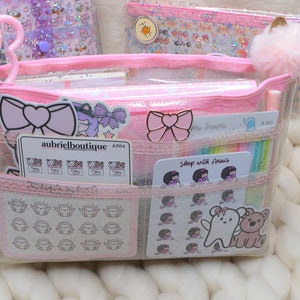 Glitter Pvc XL Planner and Bag Organizer with pockets and zip/Planner Accessories image 4