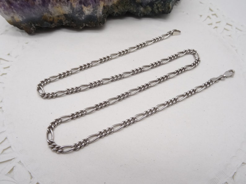 Vintage Italian Silver Figaro Link Chain Necklace 3 mm 18.25 Unisex