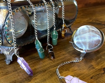 Summer Gift - Crystal Tea Infuser - Stainless Steel - Tea Maker - Tea Strainer - Tea Ball - Tea Steeper - Amethyst - Rose Quartz