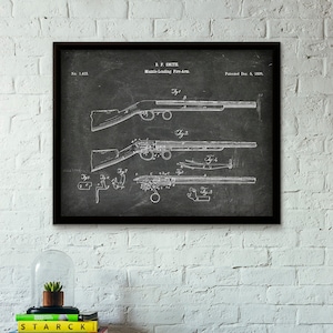 Muzzle-Loading Fire-arm Patent Print- 1839 - Poster Wall art Illustration Print Art Home Decor Gift Patente vintage - SKU 0371