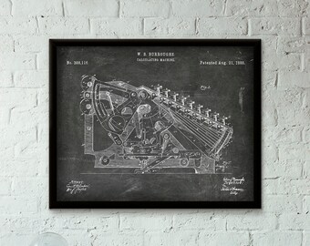 Calculating Machine Patent Print - 1888 - Poster Wall art Illustration Print Art Home Decor Vintage Patent - SKU 0321