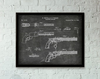 Magazine Firearm Patent Print- 1854 - Poster Wall art Illustration Print Art Home Decor Gift Vintage Patent - SKU 0372