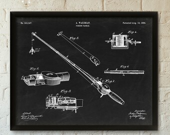 Fishing Tackle Patent Print - 1884 - Poster Wall art Illustration Print Art Home Decor Vintage Patent - SKU 0138