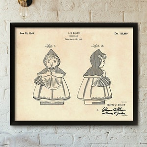 Cockie Jar Patent Print - 1943 - Poster Wand Kunst Illustration Print Art Home Decor Vintage Patent - SKU 0214