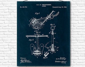 Anchor Patent Print - 1892 - Poster Wall art Illustration Print Art Home Decor Vintage Patent - SKU 0127