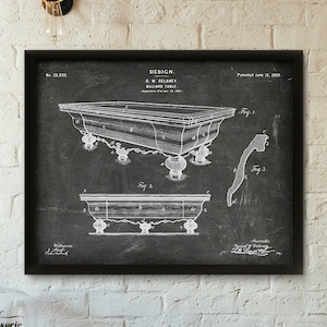 Billiard Table Patent Print - 1900 - Poster Wall art Illustration Print Art Home Decor Vintage Patent - SKU 0254