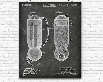 1893 Poster Wall art Illustration Print Art Home Decor Vintage Patent SKU 0263 Fire Extinguisher Patent Print