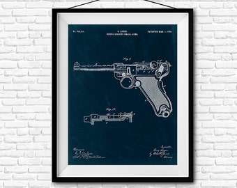 Recoil Loading Small Arms Patent Print- 1904 - Poster Wall art Illustration Print Art Home Decor Gift Vintage Patent - SKU 0384