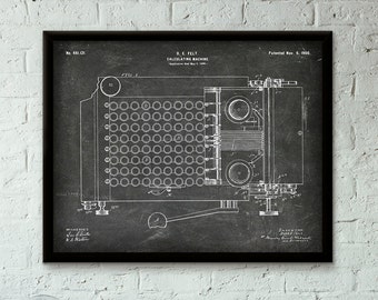 Calculating Machine Patent Print - 1900- Poster Wall art Illustration Print Art Home Decor Vintage Patent - SKU 0318