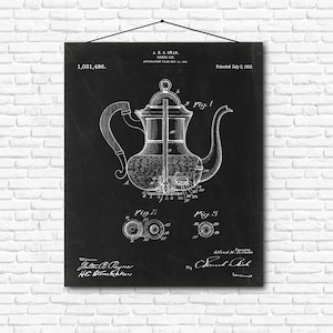 Coffee Pot Patent Print- 1912 - Poster Wall art Illustration Print Art Home Decor Gift Vintage Patent - SKU 0064
