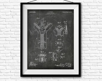 Separable Fastener Patent Print - 1917 - Poster Wall art Illustration Print Art Home Decor Vintage Patent - SKU 0308