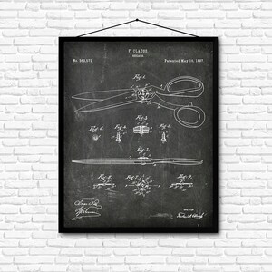 Shears Patent Print - 1887 - Poster Wall art Illustration Print Art Home Decor Gift Vintage Patent - SKU 0400