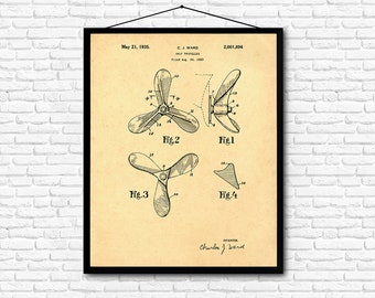 Ship Propeller Patent Print- 1935 - Poster Wall art Illustration Print Art Home Decor Vintage Patent - SKU 0112
